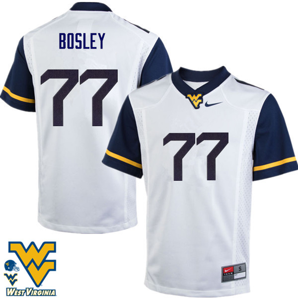 NCAA Men's Bruce Bosley West Virginia Mountaineers White #77 Nike Stitched Football College Authentic Jersey PO23A24YE